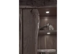 Vitrine 81x45 Acacia Laqué Gris Taupe PURE ACACIA #406 -Massivmoebel24 09 320 886 4006 4