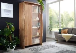 Vitrine 105x45 Acacia Laqué Bois Naturel PURE ACACIA #711