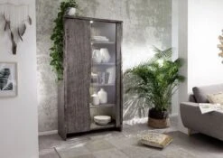 Vitrine 105x45 Acacia Laqué Gris Taupe PURE ACACIA #911