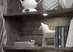 Vitrine 105x45 Acacia Laqué Gris Taupe PURE ACACIA #911 -Massivmoebel24 09 320 886 9011 4