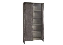 Vitrine 105x45 Acacia Laqué Gris Taupe PURE ACACIA #911 -Massivmoebel24 09 320 886 9011 9