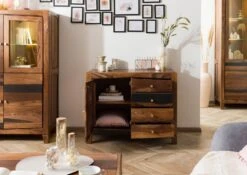 ANCONA #215 Buffet En Bois De Sheesham - Laqué / Brun Foncé 100x45x80 -Massivmoebel24 09 321 699 2015 04