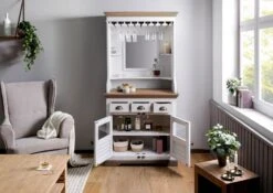 Bar Manguier 98x51x190 Laqué Blanc TOULOUSE #105 -Massivmoebel24 09 322 188 1005 03