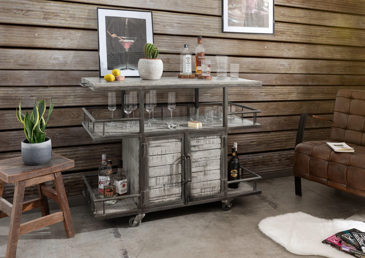 Bar 117x46 Manguier Laqué Gris HEAVY INDUSTRY #167 1 Bar 117x46 Manguier Laqué Gris HEAVY INDUSTRY #167