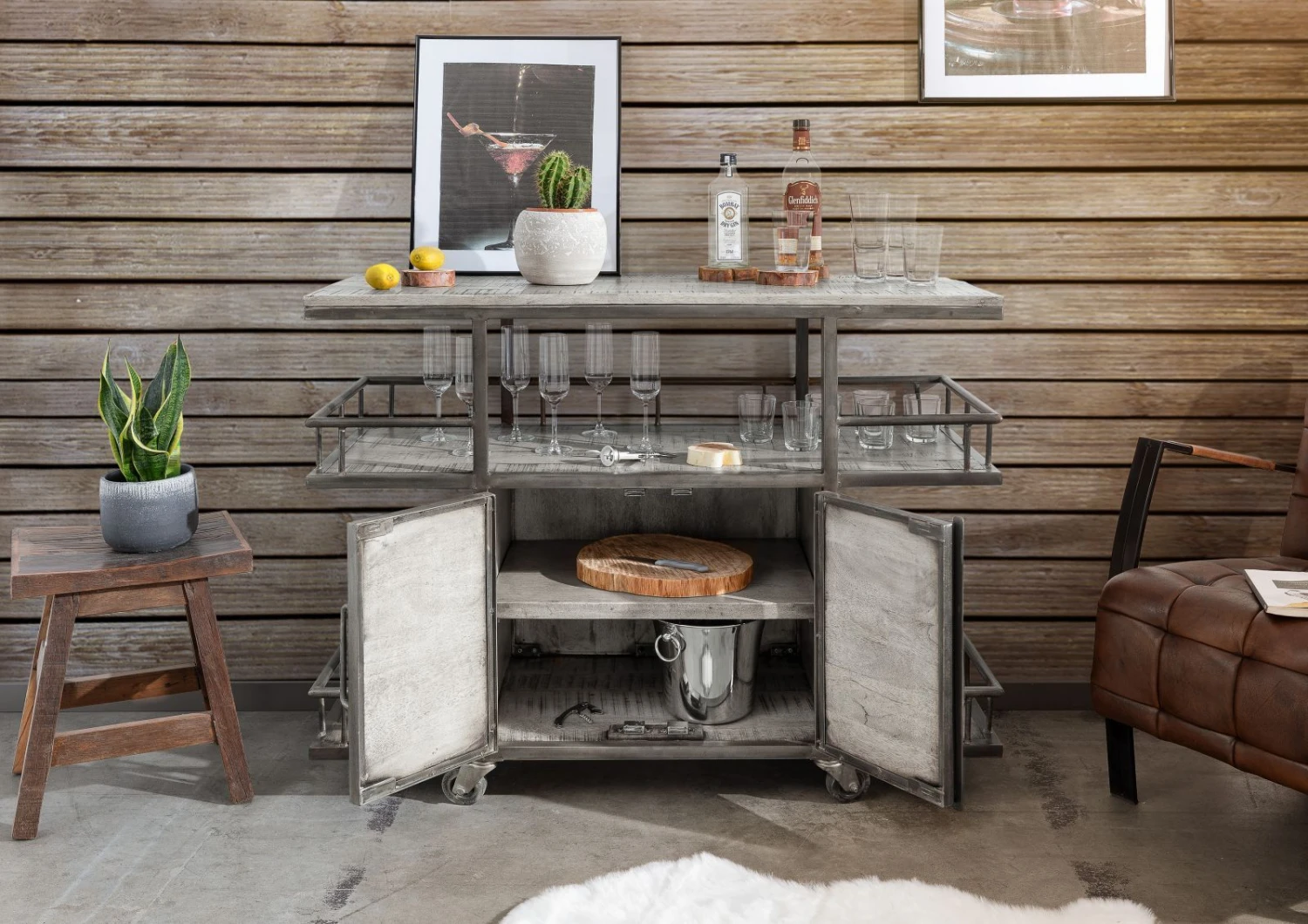 Bar 117x46 Manguier Laqué Gris HEAVY INDUSTRY #167 3 Bar 117x46 Manguier Laqué Gris HEAVY INDUSTRY #167 – Image 3