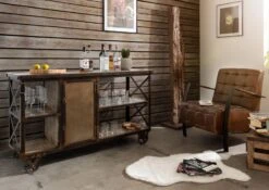 Desserte 137x46 Manguier Laqué Brun HEAVY INDUSTRY #224