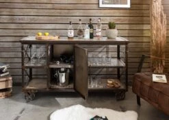 Desserte 137x46 Manguier Laqué Brun HEAVY INDUSTRY #224 10 Desserte 137x46 Manguier Laqué Brun HEAVY INDUSTRY #224 -Massivmoebel24 09 322 677 0224 3