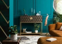 Meuble Bar 122x50 Manguier Huilé Gris Taupe DIAMOND #113