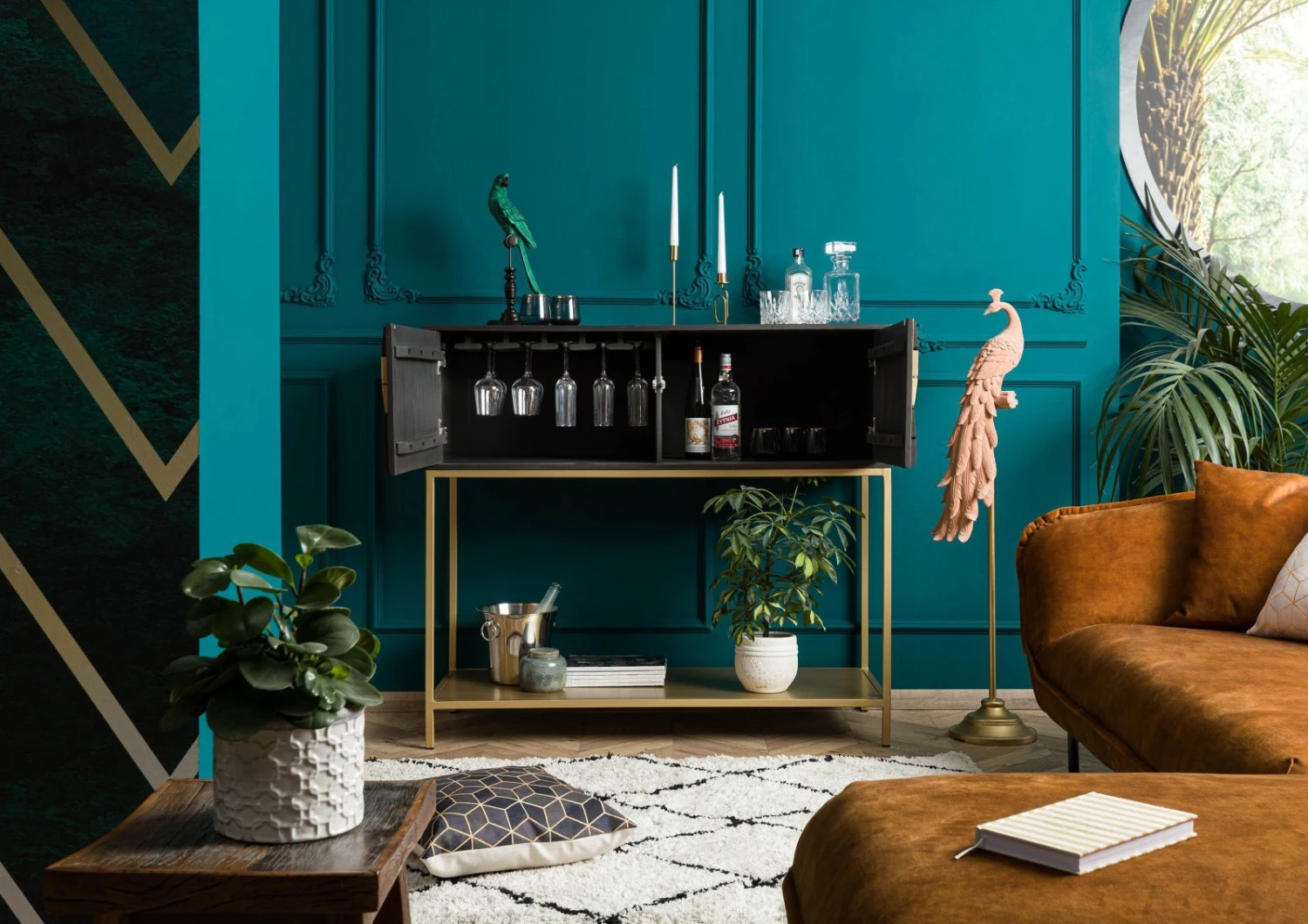 Meuble Bar 122x50 Manguier Huilé Gris Taupe DIAMOND #113 4 Meuble Bar 122x50 Manguier Huilé Gris Taupe DIAMOND #113 – Image 4