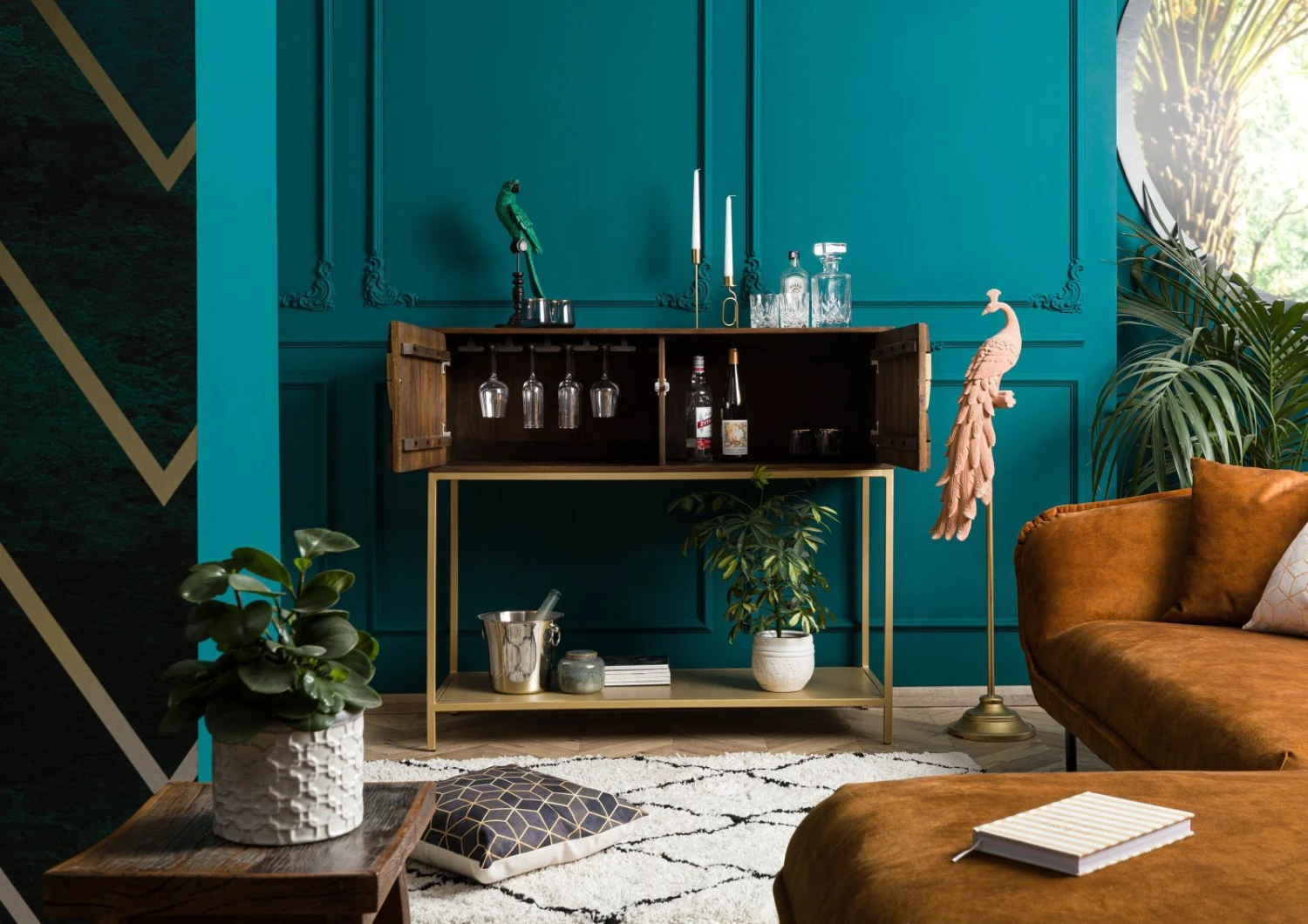 Meuble Bar 122x50 Manguier Huilé Brun DIAMOND #213 4 Meuble Bar 122x50 Manguier Huilé Brun DIAMOND #213 – Image 4