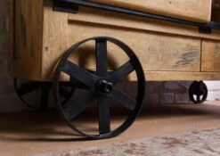 Desserte En Bois De Manguier Laqué Brun Clair RAILWAY #197 -Massivmoebel24 09 322 772 0097 06