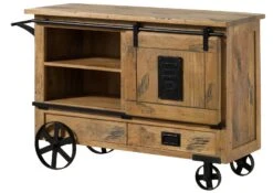 Desserte En Bois De Manguier Laqué Brun Clair RAILWAY #197 -Massivmoebel24 09 322 772 0097 09