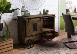 Desserte En Bois De Manguier Laqué Marron RAILWAY #397 12 Desserte En Bois De Manguier Laqué Marron RAILWAY #397 -Massivmoebel24 09 322 772 3097 04