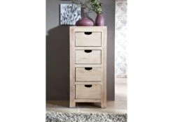 Commode 45x40 Acacia Blanchi Blanc NATURE WHITE #54 -Massivmoebel24 09 330 552 0054 3