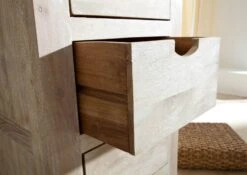 Commode 45x40 Acacia Blanchi Blanc NATURE WHITE #54 -Massivmoebel24 09 330 552 0054 4