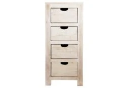 Commode 45x40 Acacia Blanchi Blanc NATURE WHITE #54 -Massivmoebel24 09 330 552 0054 9
