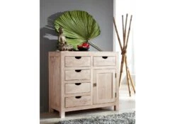 Buffet 90x42 Acacia Blanchi Blanc NATURE WHITE #88