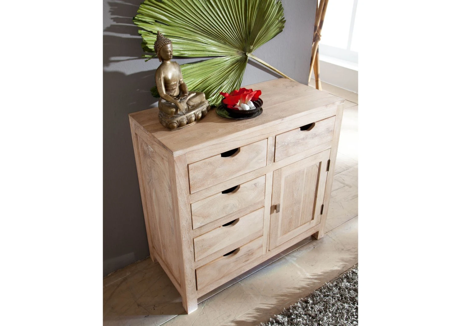 Buffet 90x42 Acacia Blanchi Blanc NATURE WHITE #88 2 Buffet 90x42 Acacia Blanchi Blanc NATURE WHITE #88 – Image 2