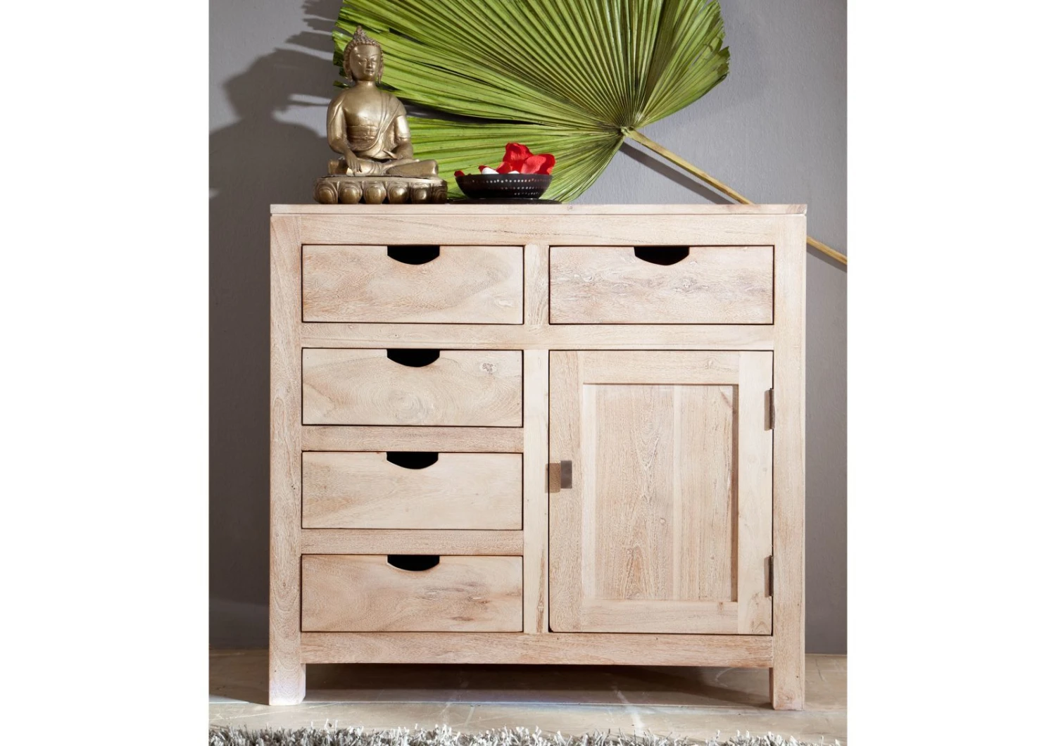 Buffet 90x42 Acacia Blanchi Blanc NATURE WHITE #88 3 Buffet 90x42 Acacia Blanchi Blanc NATURE WHITE #88 – Image 3