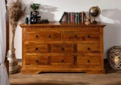 Commode 145x49 Acacia Laqué Miel OXFORD #0524 -Massivmoebel24 09 330 610 00P6 3