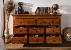 Commode 145x49 Acacia Laqué Miel OXFORD #0524 -Massivmoebel24 09 330 610 00P6 4