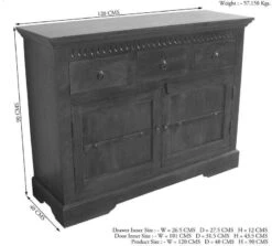 Buffet 120x40 Acacia Laqué Miel OXFORD #0531 -Massivmoebel24 09 330 610 00P9 8