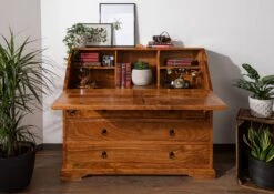 Secrétaire 107x50 Acacia Laqué Miel OXFORD #0515 -Massivmoebel24 09 330 610 0P38 4