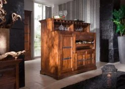 Meuble Bar 140x66 Acacia Laqué Miel OXFORD #0903