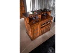 Meuble Bar 140x66 Acacia Laqué Miel OXFORD #0903 11 Meuble Bar 140x66 Acacia Laqué Miel OXFORD #0903 -Massivmoebel24 09 330 610 9603 3