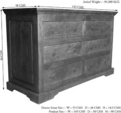 Commode 145x58 Acacia Laqué Nougat OXFORD #447 8 Commode 145x58 Acacia Laqué Nougat OXFORD #447 -Massivmoebel24 09 330 620 0026 8