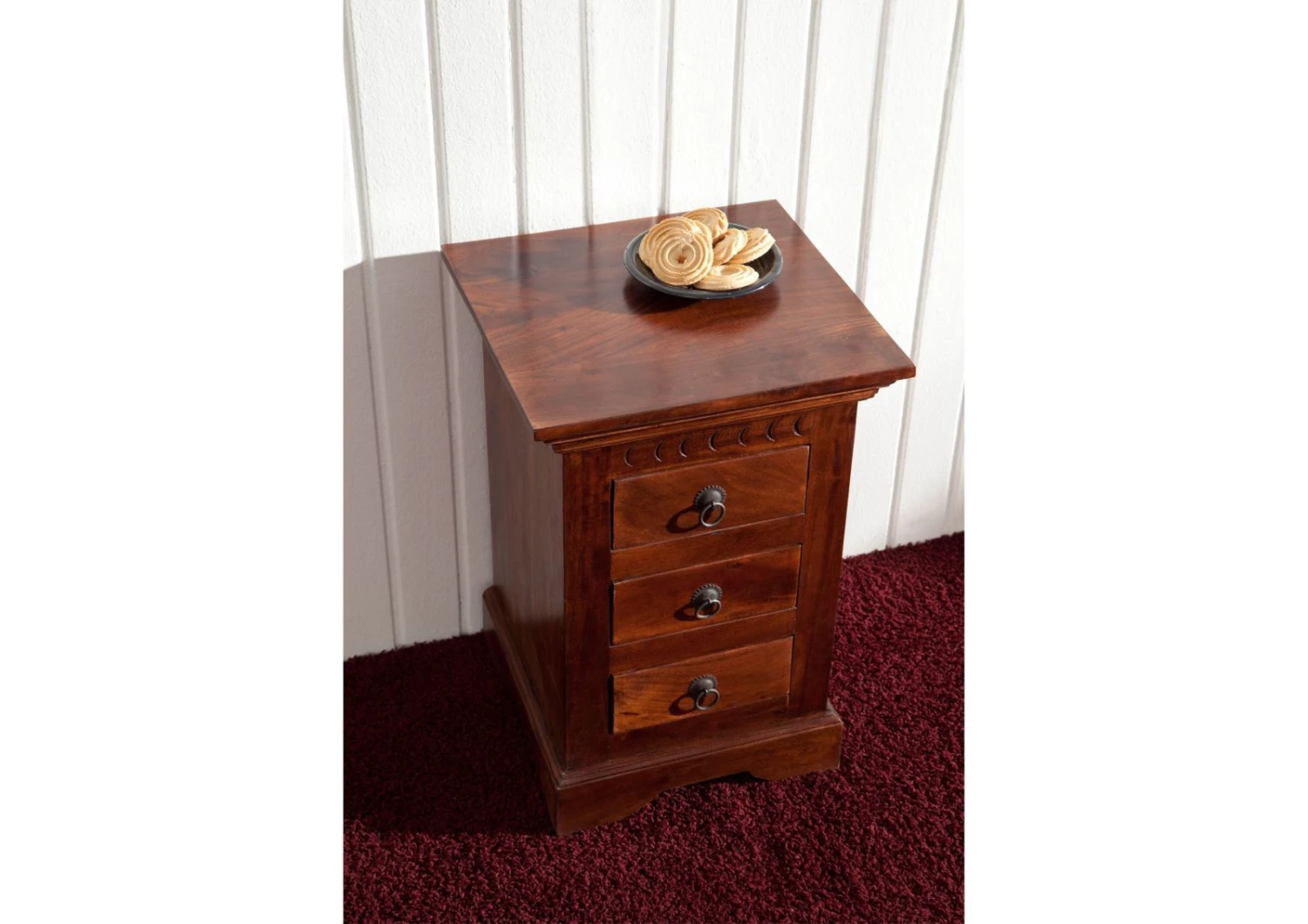 Petite Commode 40x38 Acacia Laqué Nougat OXFORD #502 2 Petite Commode 40x38 Acacia Laqué Nougat OXFORD #502 – Image 2