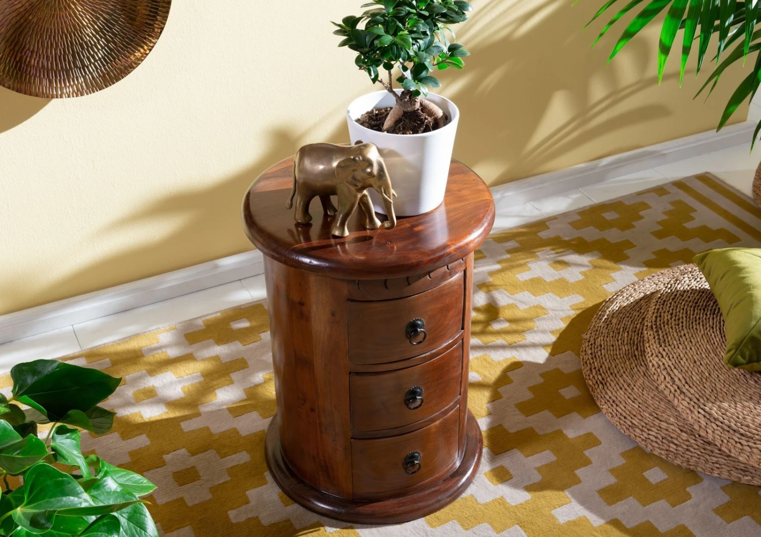 Commode 42x42 Acacia Laqué Nougat OXFORD #337 2 Commode 42x42 Acacia Laqué Nougat OXFORD #337 – Image 2