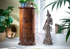 Commode 45x45 Acacia Laqué Nougat OXFORD #338 -Massivmoebel24 09 330 620 0138 3