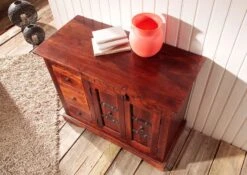 Buffet 106x50 Acacia Laqué Nougat OXFORD #408 -Massivmoebel24 09 330 620 4506 4