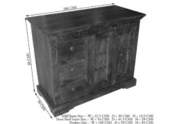 Buffet 106x50 Acacia Laqué Nougat OXFORD #408 -Massivmoebel24 09 330 620 4506 8