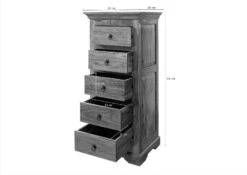 Commode 54x44 Acacia Laqué Nougat OXFORD #433 -Massivmoebel24 09 330 620 7001 08