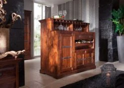 Meuble Bar 140x66 Acacia Laqué Nougat OXFORD #903