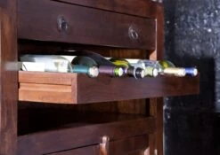 Meuble Bar 140x66 Acacia Laqué Nougat OXFORD #903 13 Meuble Bar 140x66 Acacia Laqué Nougat OXFORD #903 -Massivmoebel24 09 330 620 9603 5