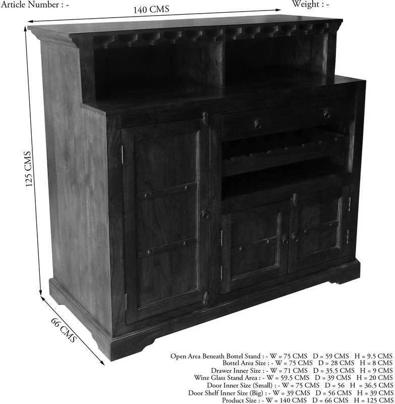 Meuble Bar 140x66 Acacia Laqué Nougat OXFORD #903 8 Meuble Bar 140x66 Acacia Laqué Nougat OXFORD #903 – Image 8