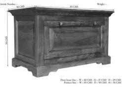 Coffre 85x50 Acacia Laqué Nougat OXFORD #906 -Massivmoebel24 09 330 620 9606 08