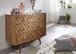 Commode 88x42 Acacia Laqué Bois Naturel MOSAYK #107