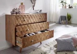 Commode 88x42 Acacia Laqué Bois Naturel MOSAYK #107 -Massivmoebel24 09 330 689 0107 4