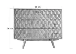 Commode 88x42 Acacia Laqué Bois Naturel MOSAYK #107 -Massivmoebel24 09 330 689 0107 8