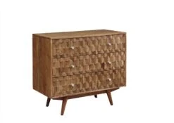 Commode 88x42 Acacia Laqué Bois Naturel MOSAYK #107 -Massivmoebel24 09 330 689 0107 9