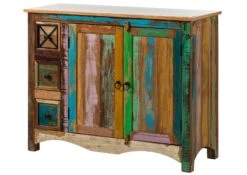 Buffet 110x40 Bois De Récupération Laqué Multicolore NATURE OF SPIRIT #17 18 Buffet 110x40 Bois De Récupération Laqué Multicolore NATURE OF SPIRIT #17 -Massivmoebel24 09 330 700 5116 09