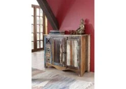 Buffet 110x40 Bois De Récupération Laqué Multicolore NATURE OF SPIRIT #17