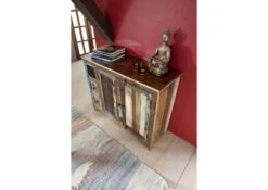 Buffet 110x40 Bois De Récupération Laqué Multicolore NATURE OF SPIRIT #17 12 Buffet 110x40 Bois De Récupération Laqué Multicolore NATURE OF SPIRIT #17 -Massivmoebel24 09 330 700 5116 3