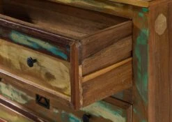 Commode 100x42 Bois De Récupération Laqué Multicolore NATURE OF SPIRIT #49 -Massivmoebel24 09 330 700 5148 04