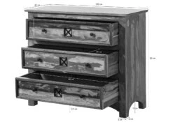 Commode 100x42 Bois De Récupération Laqué Multicolore NATURE OF SPIRIT #49 -Massivmoebel24 09 330 700 5148 08