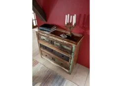 Commode 100x42 Bois De Récupération Laqué Multicolore NATURE OF SPIRIT #49 -Massivmoebel24 09 330 700 5148 3